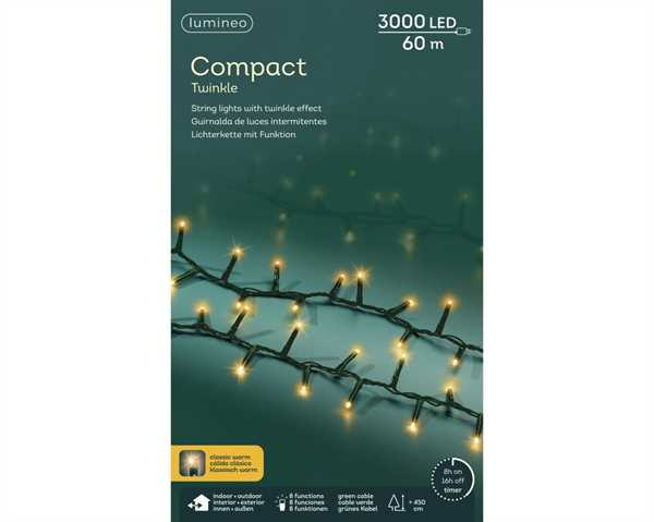 CATENA PVC 3000 LED CLASSIC W. COMPACT F.VERDE 60MT. 8 FUNZ.