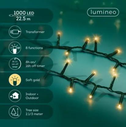 CATENA PVC 1000LED SOFT GOLD COMPACT F.VERDE 22,5MT.