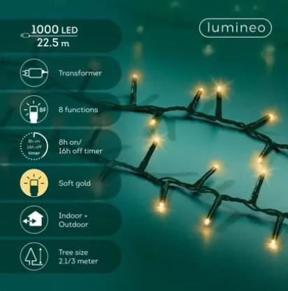 CATENA PVC 1000LED SOFT GOLD COMPACT F.VERDE 22,5MT.