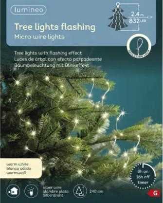 CASCATA PVC 832MICROLED FLASH. BIANCO CALDO F.ARGENTO 240CM