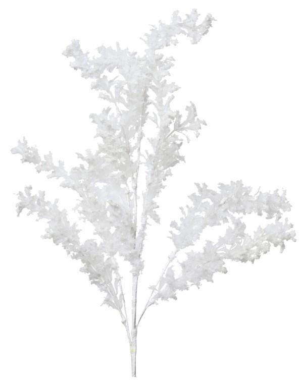 RAMO IN POLIESTERE C/FOGLIE BIANCHE 7X3XH.75CM