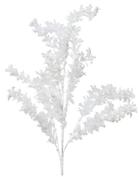 RAMO IN POLIESTERE C/FOGLIE BIANCHE 7X3XH.75CM