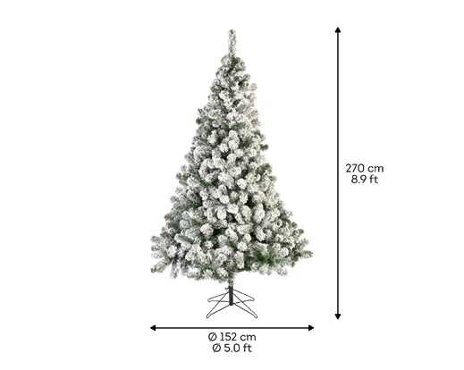 ALBERO NATALE PVC IMPERIAL PINE INNEVATO Ø157X H.270CM