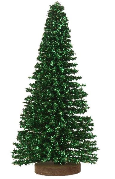 ALBERO DI BAMBOO CON GLITTER VERDE D.14X H.39CM