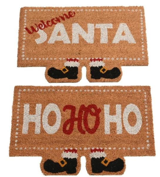 COIR DOORMAT SANTA FEET 2ASS.60X40CM NATURAL