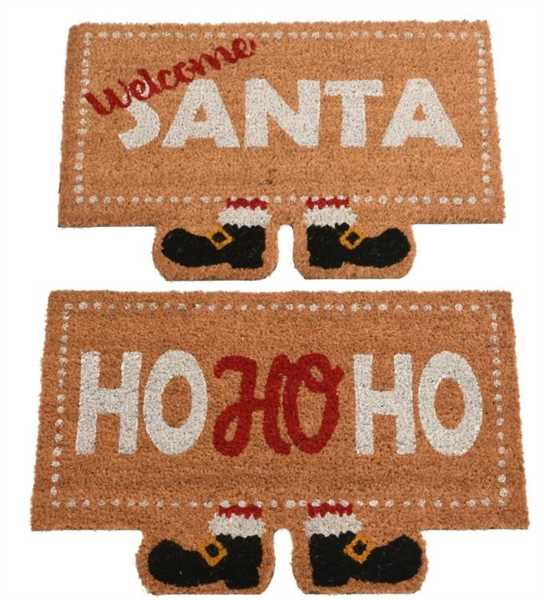 COIR DOORMAT SANTA FEET 2ASS.60X40CM NATURAL