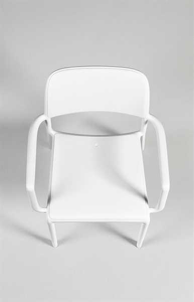 SEDIA CON BRACCIOLI POLIPROPILENE RIVA BIANCO CM.49X54XH83
