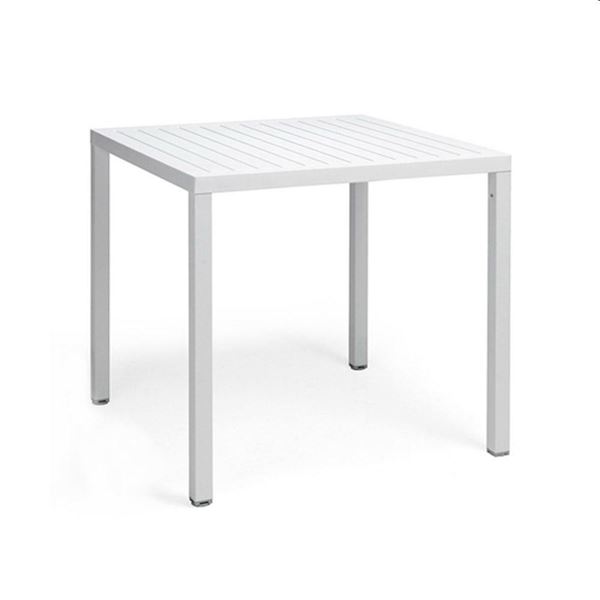 TAVOLO DA ESTERNO CUBE BIANCO CM.80X80X75,4H