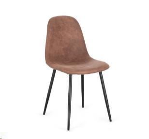 SEDIA NEW IRELIA NERO/MICROF.COGNAC