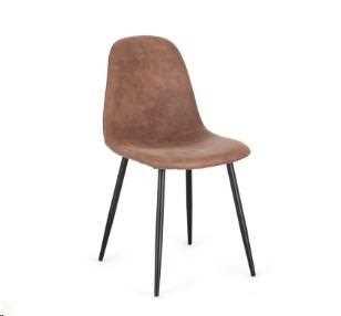 SEDIA NEW IRELIA NERO/MICROF.COGNAC