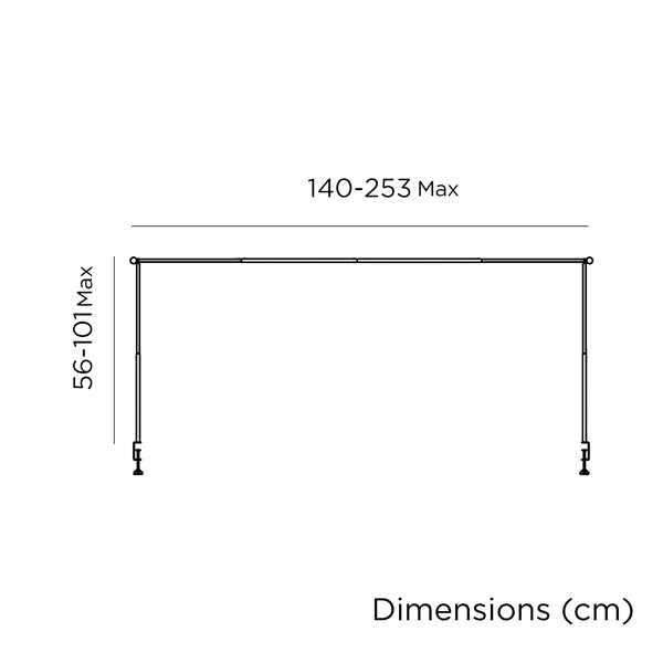 STRUTTURA ALLUNGABILE DA TAVOLO IN METALLO CM140/253XH56/101