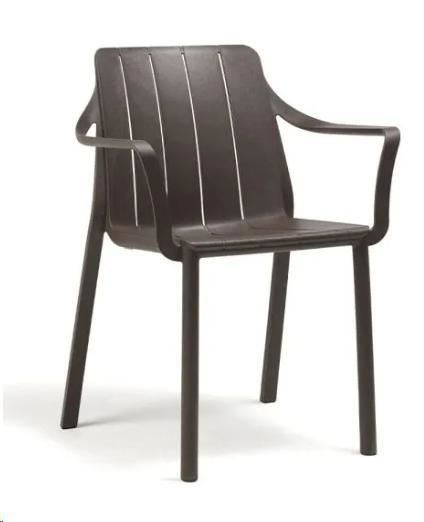 SEDIA TIBERINA CON BRACCIOLI TERRA PPF-R CM.59X55,5XH81