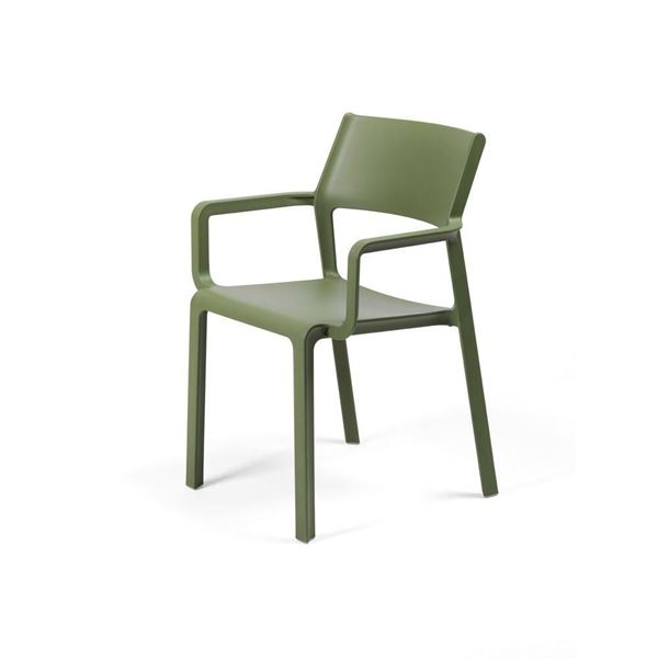 SEDIA CON BRACCIOLI POLIPROPILENE TRILL AGAVE CM.59X54XH83