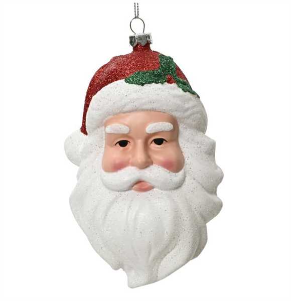 PENDENTE SANTA PVC GLITTER 9X6.8XH.13.3CM