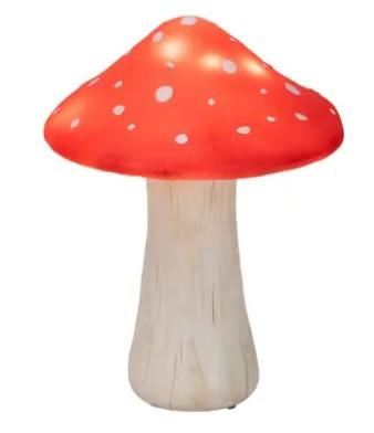 LAMPADA FUNGO ROSSO L.CALDA IN POLIRESINA  21X21CMXH.27.5CM