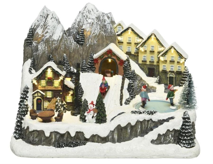 SCENA NATALIZIA BAMBINI LED  PVC 21.5X32.5XH.24CM