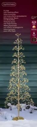 ALBERO IN FER./CEMENTO M.LED ORO/BIA.CALD/CLASS.D.55XH.150CM