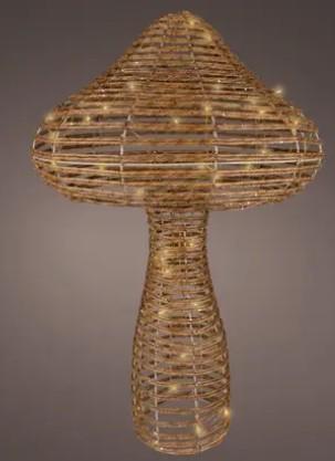FUNGO IN VIMINI 48LED SOFT GOLD OUTDOOR  D.56XH.86CM