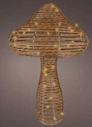 FUNGO IN VIMINI 48LED SOFT GOLD OUTDOOR  D.56XH.86CM
