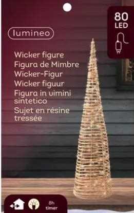 ALBERO A CONO  IN VIMINI 80 MICROLED CM.D18X60H C/TRASF.
