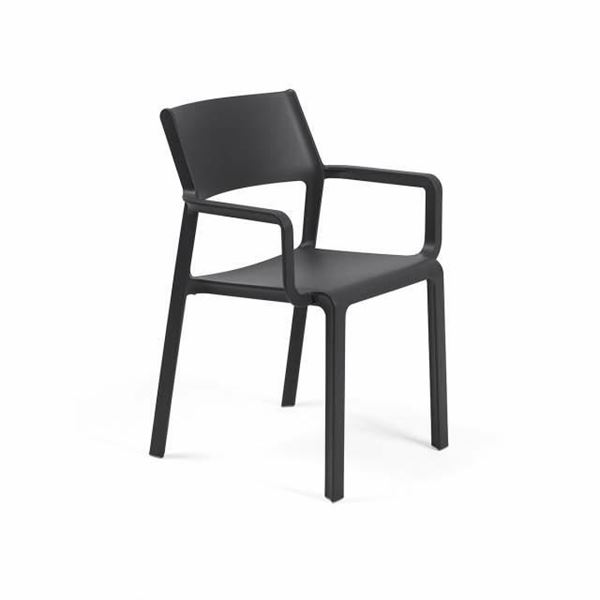SEDIA CON BRACCIOLI POLIPROPIL. TRILL ANTRACITE CM59X54X83H