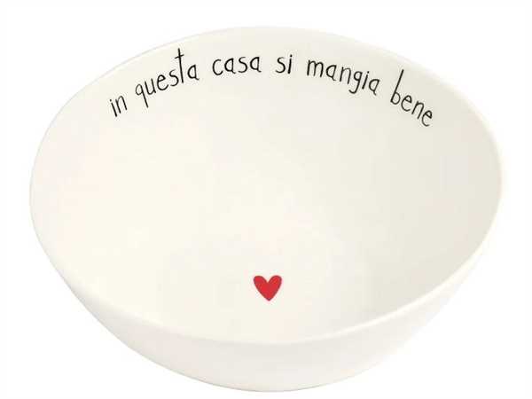 INSALATIERA CERAMICAD.20X7.8CM IN QUESTA CASA SI MANGIA BENE