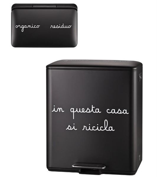 PATTUMIERA METALLO/PLASTICA NERA CM.48X32XH.54 15+25L