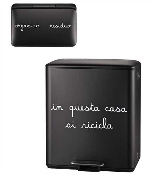 PATTUMIERA METALLO/PLASTICA NERA CM.48X32XH.54 15+25L