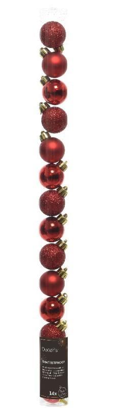 CONFEZIONE 14 PALLINE POLISTIRENE MIX D.3CM CHRISTMAS RED