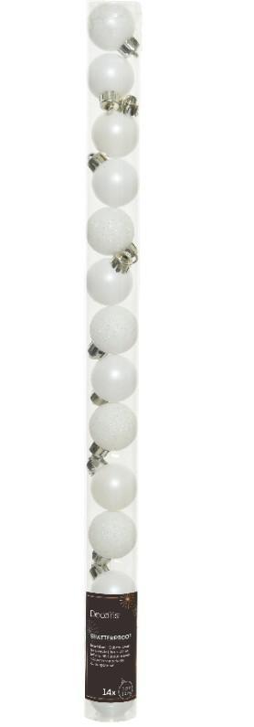 CONFEZIONE 14 PALLINE POLISTIRENE MIX D.3CM WINTER WHITE