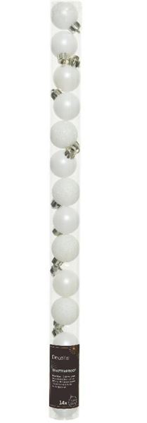 CONFEZIONE 14 PALLINE POLISTIRENE MIX D.3CM WINTER WHITE