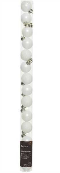CONFEZIONE 14 PALLINE POLISTIRENE MIX D.3CM WINTER WHITE