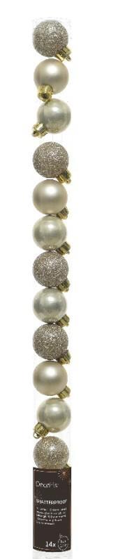 CONFEZIONE 14 PALLINE POLISTIRENE MIX D.3CM PEARL