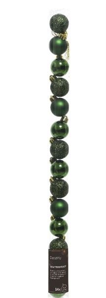 CONFEZIONE 14 PALLINE POLISTIRENE MIX D.3CM PINE GREEN