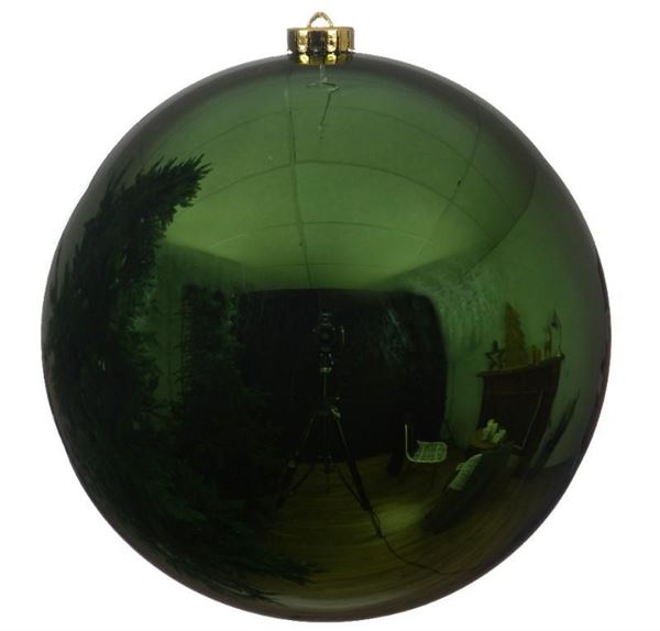 SFERA NATALE POLISTIRENE LUCIDA D.20CM PINE GREEN
