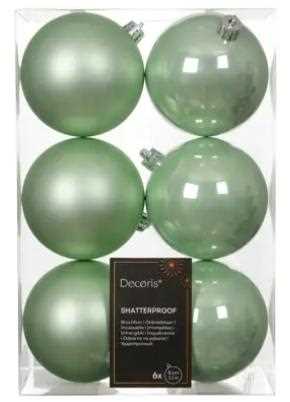 CONFEZIONE 6 PALLINE POLISTIRENE MIX D.8CM ICING MINT