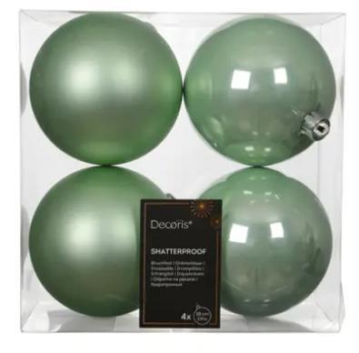 CONFEZIONE 4 PALLINE POLISTIRENE MIX D.10CM ICING MINT
