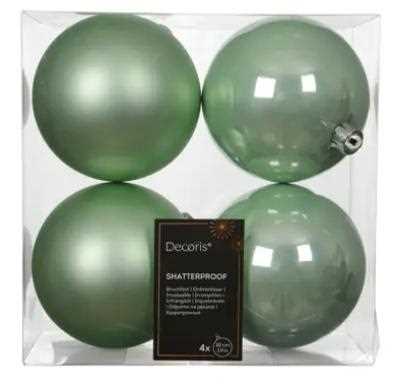 CONFEZIONE 4 PALLINE POLISTIRENE MIX D.10CM ICING MINT