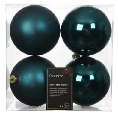 CONFEZIONE 4 PALLINE POLISTIRENE MIX D.10CM EMERALD