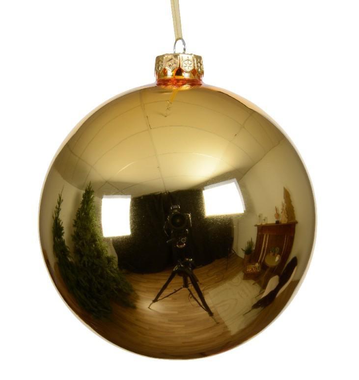 SFERA NATALE VETRO LUCIDA D.15CM LIGHT GOLD
