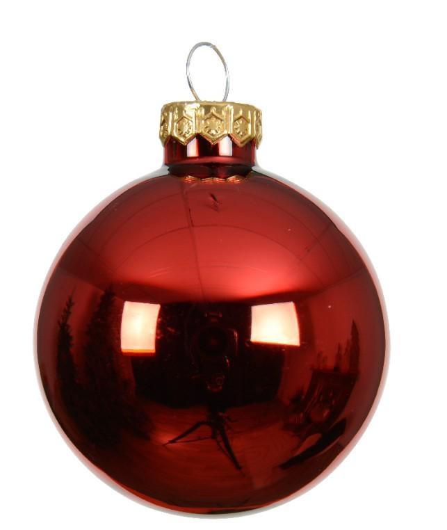 SFERA NATALE VETRO LUCIDA D.15CM CHRISTMAS RED
