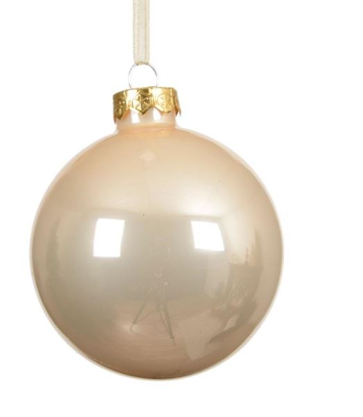 SFERA NATALE VETRO ENAMEL D.15CM PEARL