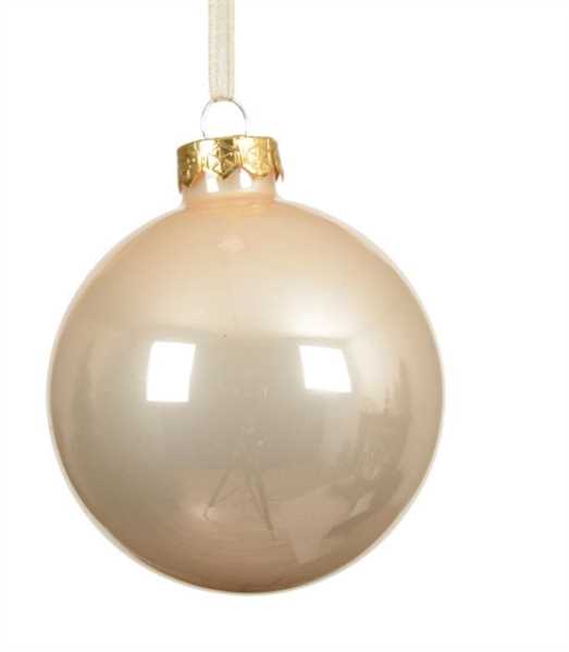 SFERA NATALE VETRO ENAMEL D.15CM PEARL