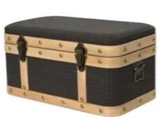 BAULE MDF C/BORDO IN LEGNO E CHIUSURA IN RAME 28X49XH.25CM