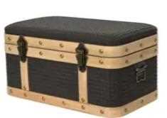 BAULE MDF C/BORDO IN LEGNO E CHIUSURA IN RAME 28X49XH.25CM