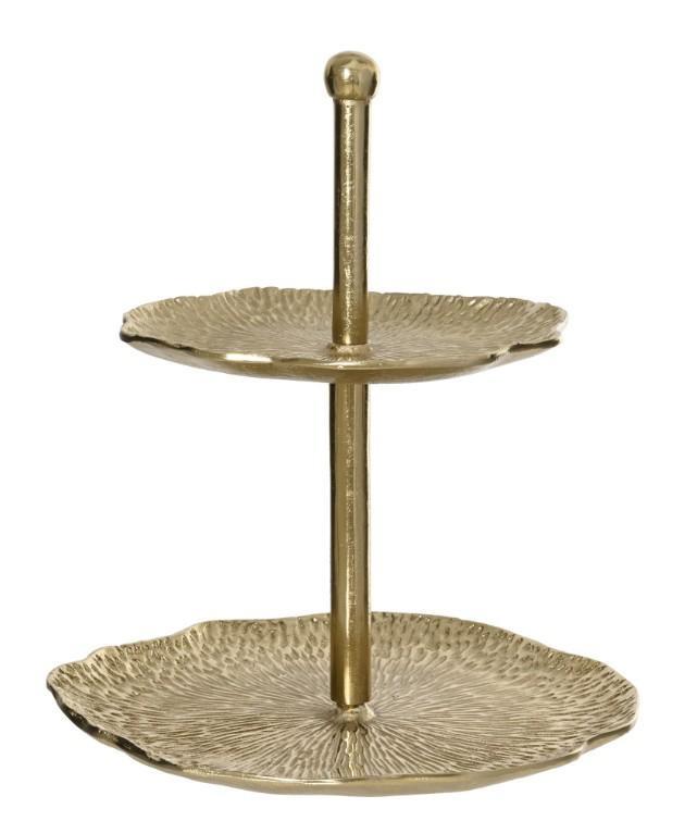 ETAGERE ALLUMINIO ORO D.38XH.43CM
