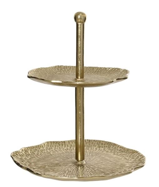 ETAGERE ALLUMINIO ORO D.38XH.43CM