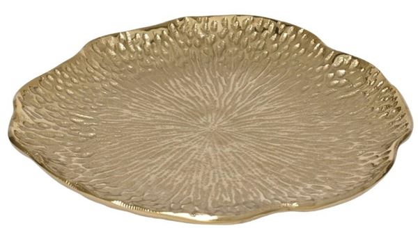 VASSOIO DECO ALLUMINIO ORO D.38XH.3CM