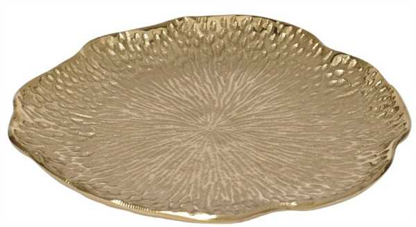 VASSOIO DECO ALLUMINIO ORO D.38XH.3CM