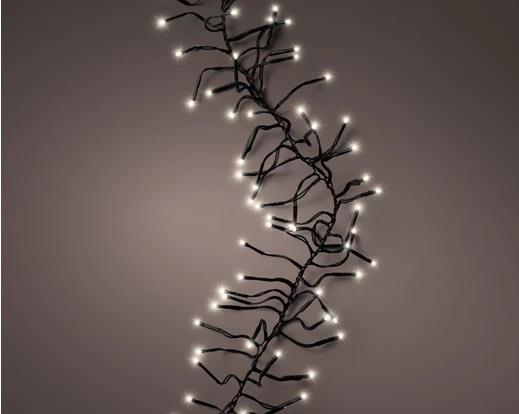 GHIRLANDA LUCE CALDA 1512LED MT13,5 FILO NERO 8 FUNZIONI